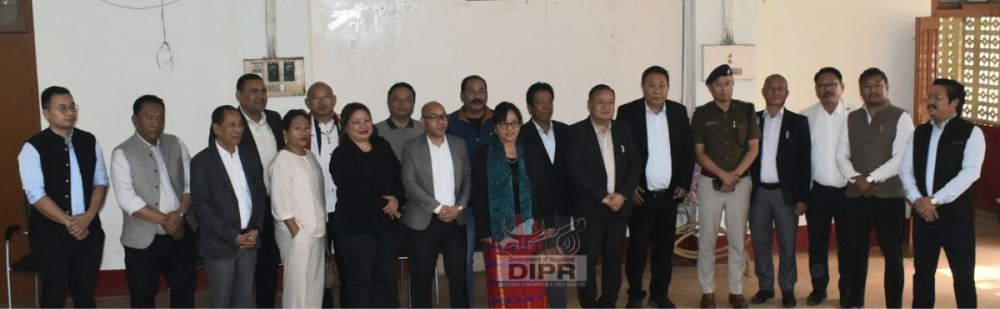 DC Dimapur, Dr Tinojungshi Chang (NCS) with officials during the oath taking ceremony of newly elected members of DMC & EDMC held at the DC’s conference Hall, Dimapur. (DIPR Photo)